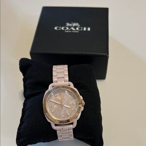 Coach Blush and Gold-Tone Watch